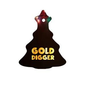 Gold Digger Geologist Pun Geology Geek Funny Costume Ceramic Tree Ornament