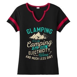 Glamping Definition Glamper Glamorous Camping Camper Ladies Halftime Notch Neck Tee