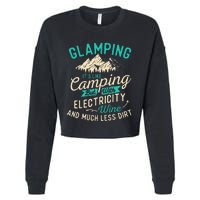 Glamping Definition Glamper Glamorous Camping Camper Cropped Pullover Crew