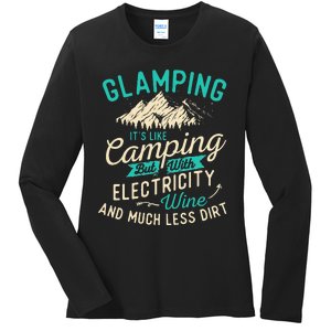 Glamping Definition Glamper Glamorous Camping Camper Ladies Long Sleeve Shirt