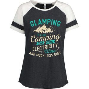 Glamping Definition Glamper Glamorous Camping Camper Enza Ladies Jersey Colorblock Tee