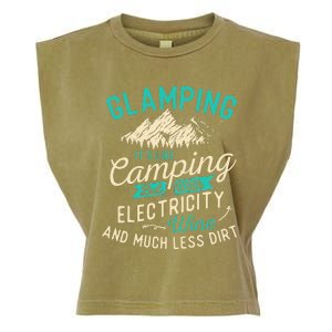 Glamping Definition Glamper Glamorous Camping Camper Garment-Dyed Women's Muscle Tee