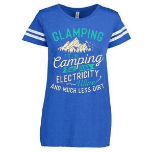 Glamping Definition Glamper Glamorous Camping Camper Enza Ladies Jersey Football T-Shirt