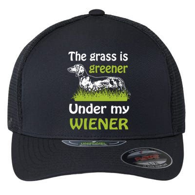 Greener Dachshund Gift Flexfit Unipanel Trucker Cap