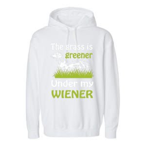 Greener Dachshund Gift Garment-Dyed Fleece Hoodie