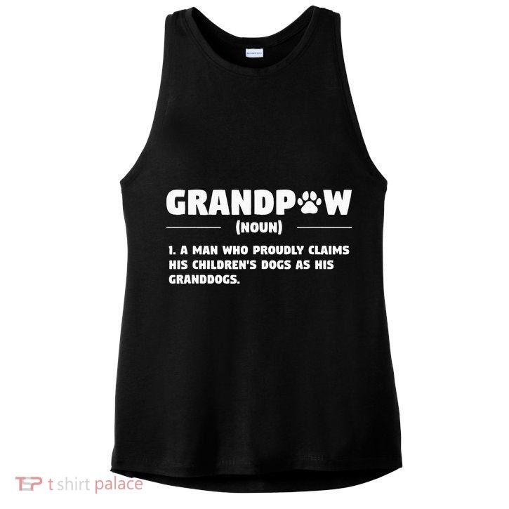 Grandpaw Dog Gifts Grandpa Animal Dogs Grandfather Pet lover Ladies PosiCharge Tri-Blend Wicking Tank