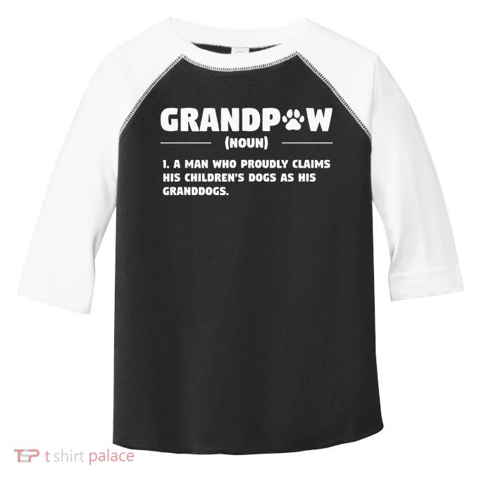 Grandpaw Dog Gifts Grandpa Animal Dogs Grandfather Pet lover Toddler Fine Jersey T-Shirt