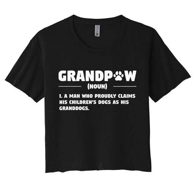 Grandpaw Dog Gifts Grandpa Animal Dogs Grandfather Pet lover Crop Top