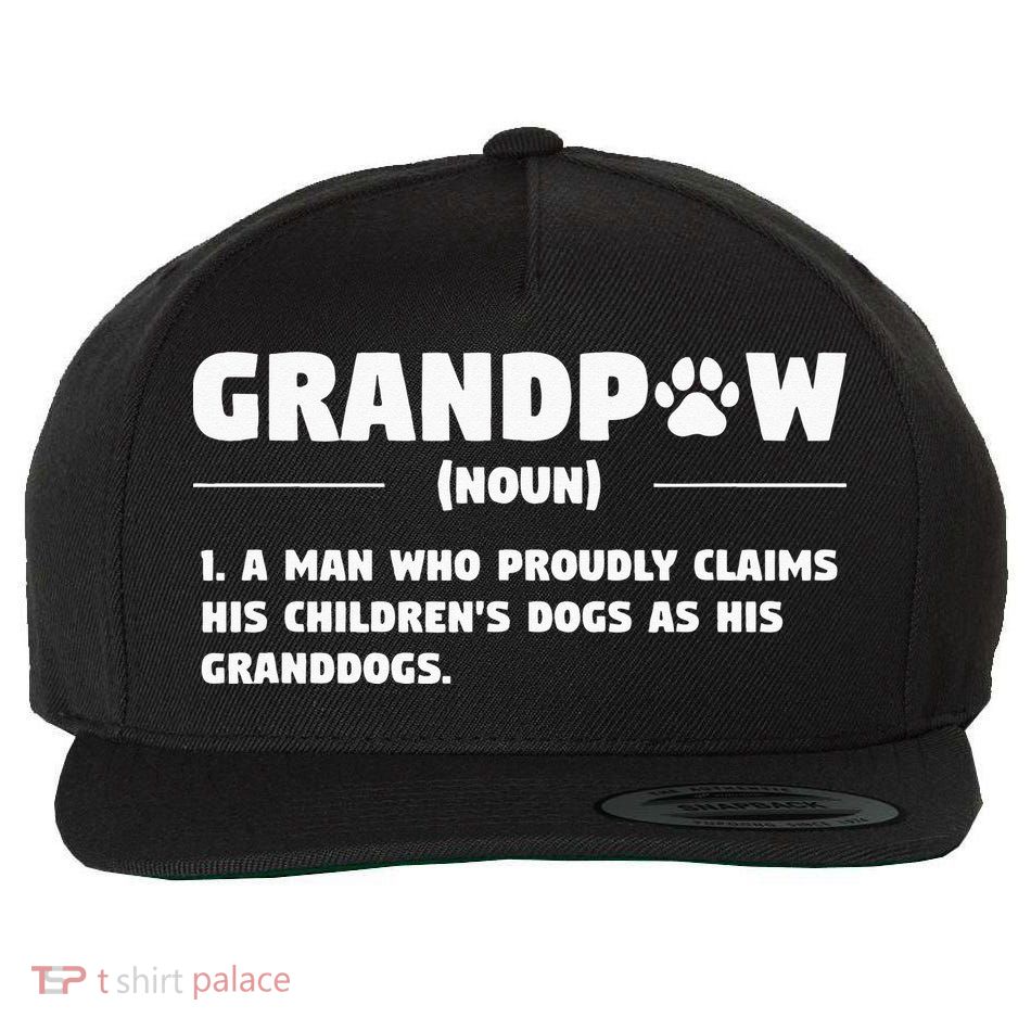 Grandpaw Dog Gifts Grandpa Animal Dogs Grandfather Pet lover Wool Snapback Cap