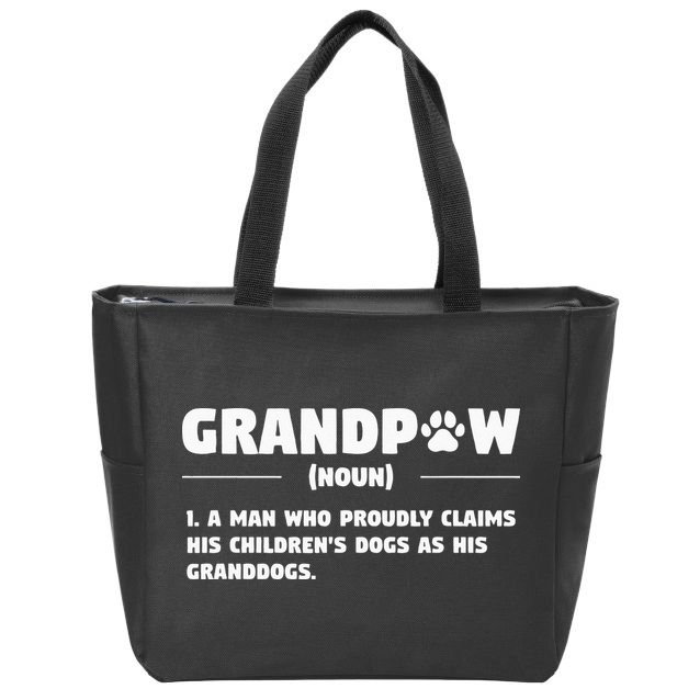 Grandpaw Dog Gifts Grandpa Animal Dogs Grandfather Pet lover Zip Tote Bag