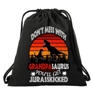 Grandpa Dinosaur Drawstring Bag