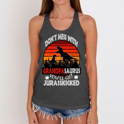 Grandpa Dinosaur Women's Knotted Racerback Tank