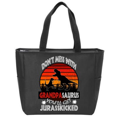 Grandpa Dinosaur Zip Tote Bag