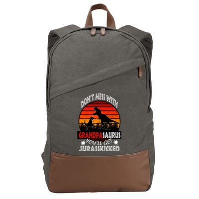 Grandpa Dinosaur Cotton Canvas Backpack