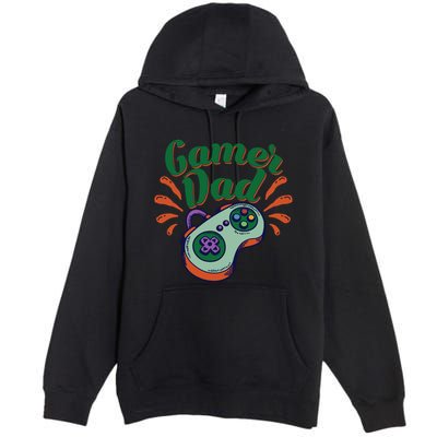 Gamer Dad Gaming Father FatherS Day Video Games Funny Gift Premium Pullover Hoodie