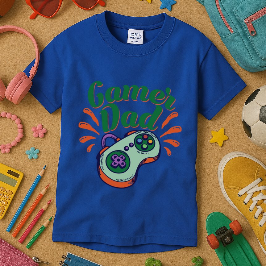 Gamer Dad Gaming Father FatherS Day Video Games Funny Gift Kids T-Shirt