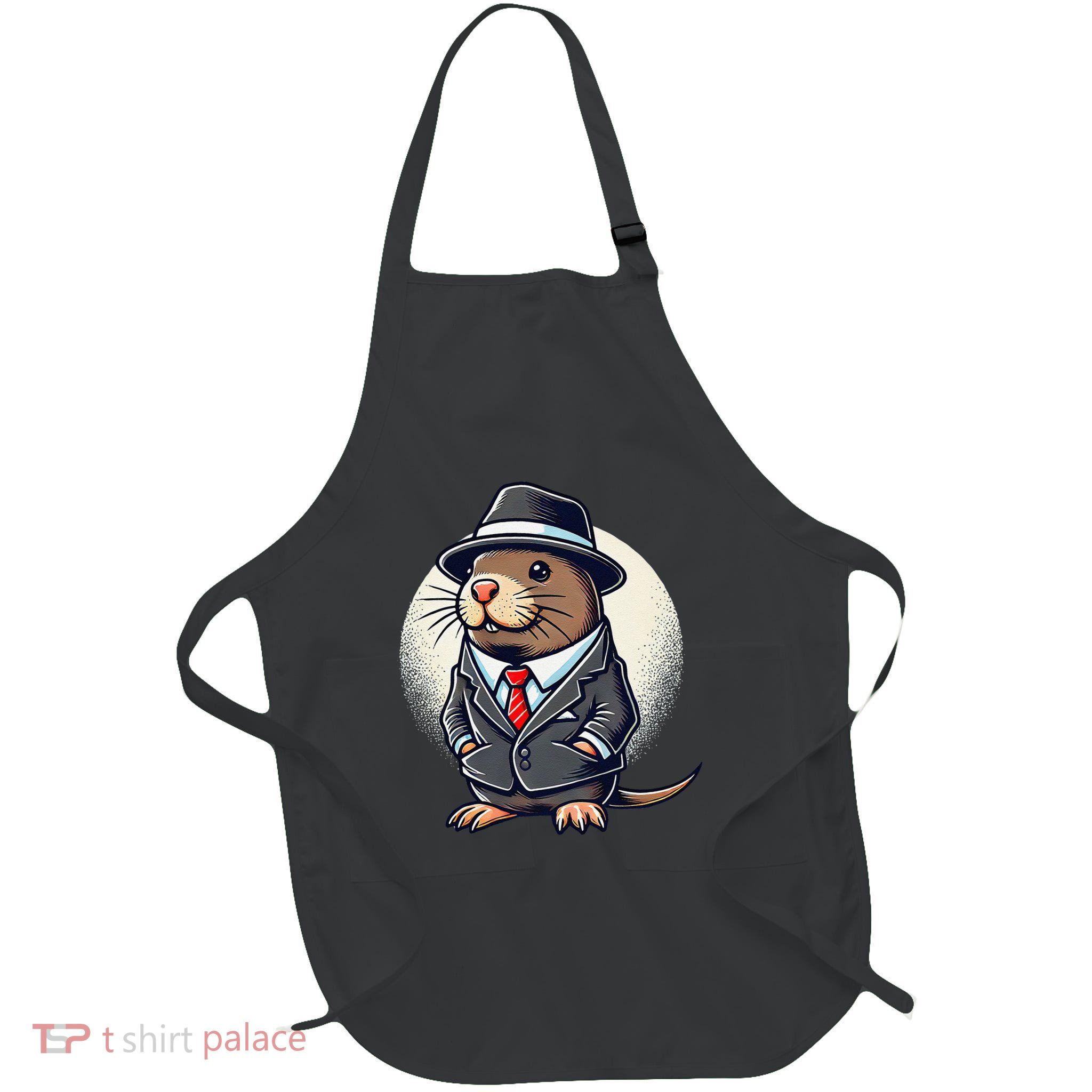 Groundhog Day Ground Hog With Hat Animal Lover Full-Length Apron With Pockets