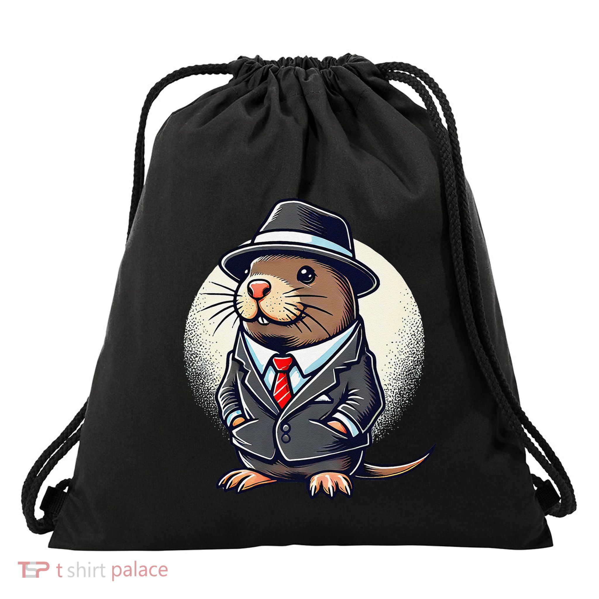 Groundhog Day Ground Hog With Hat Animal Lover Drawstring Bag