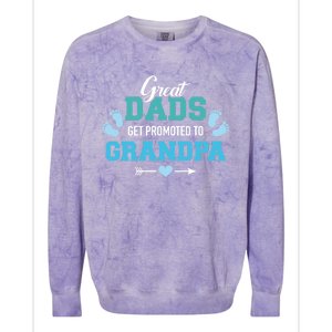 Great Dads Get Promoted To Grandpa Gift Colorblast Crewneck Sweatshirt