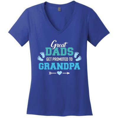 Great Dads Get Promoted To Grandpa Gift Women's V-Neck T-Shirt