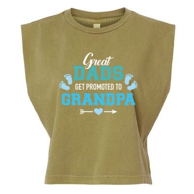 Great Dads Get Promoted To Grandpa Gift Garment-Dyed Women's Muscle Tee