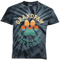 Grandpaw Dog Grandpa Grand Paw Retro Vintage Funny Kids Tie-Dye T-Shirt