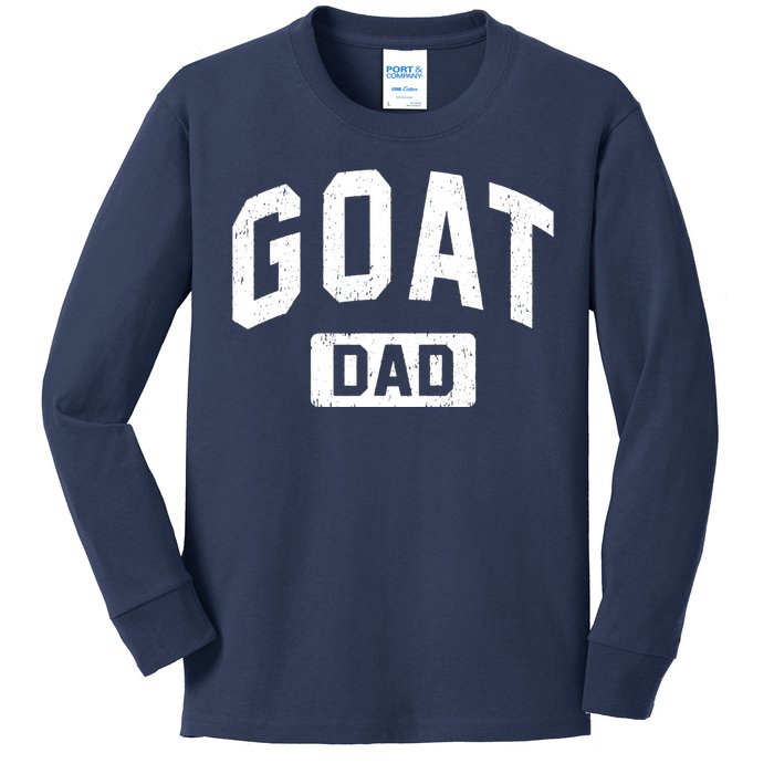 Goat Dad GOAT Gym Workout Fathers Day Gift Kids Long Sleeve Shirt