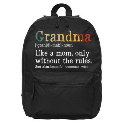 Grandma Defination 16 in Basic Backpack