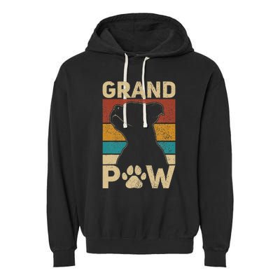 Grandpaw Dog Grandpa Funny Dog Lover Grandfather Men Pitbull Garment-Dyed Fleece Hoodie