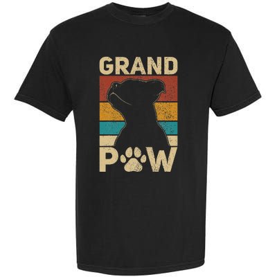 Grandpaw Dog Grandpa Funny Dog Lover Grandfather Men Pitbull Garment-Dyed Heavyweight T-Shirt