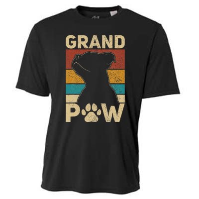 Grandpaw Dog Grandpa Funny Dog Lover Grandfather Men Pitbull Cooling Performance Crew T-Shirt