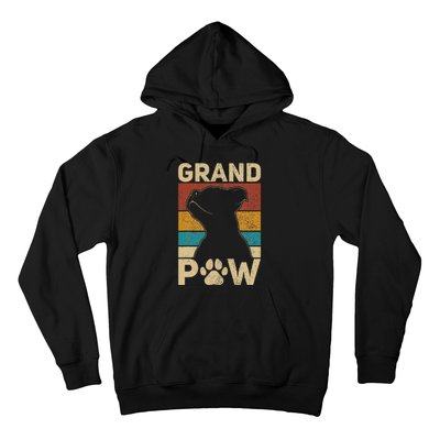 Grandpaw Dog Grandpa Funny Dog Lover Grandfather Men Pitbull Hoodie