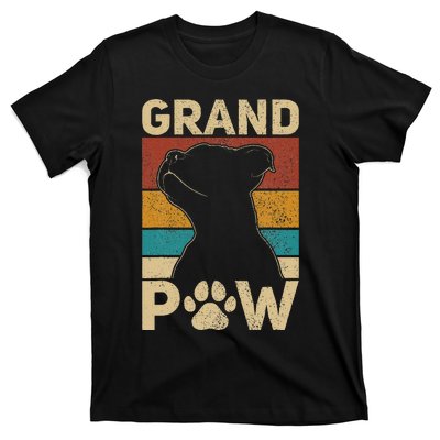 Grandpaw Dog Grandpa Funny Dog Lover Grandfather Men Pitbull T-Shirt