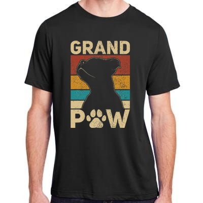 Grandpaw Dog Grandpa Funny Dog Lover Grandfather Men Pitbull Adult ChromaSoft Performance T-Shirt