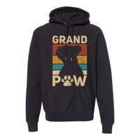 Grandpaw Dog Grandpa Funny Dog Lover Grandfather Men Pitbull Premium Hoodie