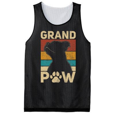 Grandpaw Dog Grandpa Funny Dog Lover Grandfather Men Pitbull Mesh Reversible Basketball Jersey Tank