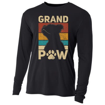 Grandpaw Dog Grandpa Funny Dog Lover Grandfather Men Pitbull Cooling Performance Long Sleeve Crew