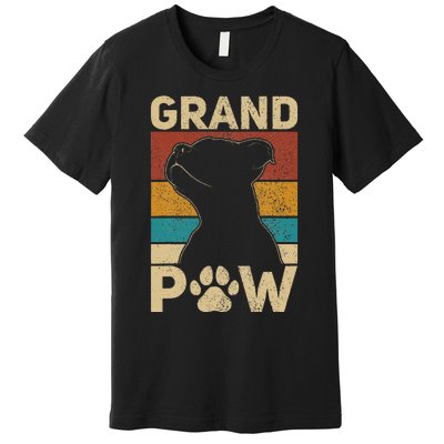 Grandpaw Dog Grandpa Funny Dog Lover Grandfather Men Pitbull Premium T-Shirt