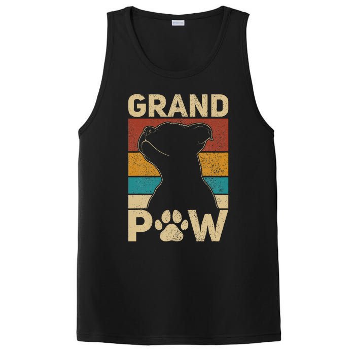 Grandpaw Dog Grandpa Funny Dog Lover Grandfather Men Pitbull PosiCharge Competitor Tank