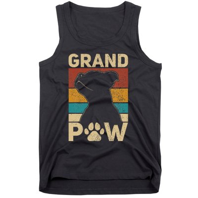 Grandpaw Dog Grandpa Funny Dog Lover Grandfather Men Pitbull Tank Top