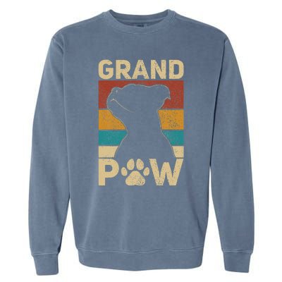 Grandpaw Dog Grandpa Funny Dog Lover Grandfather Men Pitbull Garment-Dyed Sweatshirt