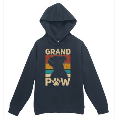 Grandpaw Dog Grandpa Funny Dog Lover Grandfather Men Pitbull Urban Pullover Hoodie