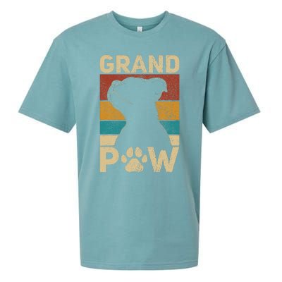 Grandpaw Dog Grandpa Funny Dog Lover Grandfather Men Pitbull Sueded Cloud Jersey T-Shirt