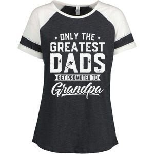 Greatest Dads Get Promoted To Grandpa Father's Day Enza Ladies Jersey Colorblock Tee