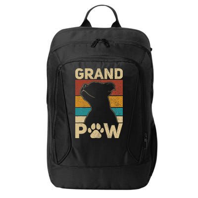 Grandpaw Dog Grandpa Funny Dog Lover Grandfather Men Pitbull City Backpack