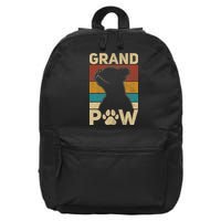 Grandpaw Dog Grandpa Funny Dog Lover Grandfather Men Pitbull 16 in Basic Backpack