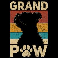 Grandpaw Dog Grandpa Funny Dog Lover Grandfather Men Pitbull 16 in Basic Backpack