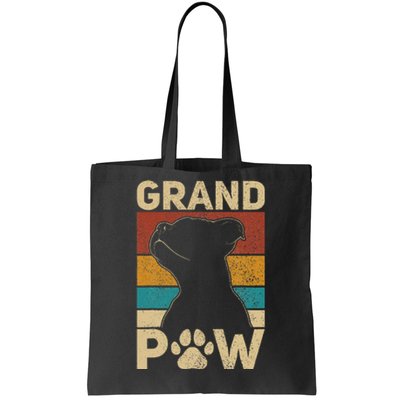 Grandpaw Dog Grandpa Funny Dog Lover Grandfather Men Pitbull Tote Bag