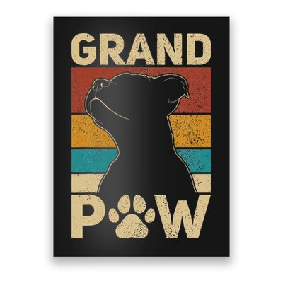 Grandpaw Dog Grandpa Funny Dog Lover Grandfather Men Pitbull Poster