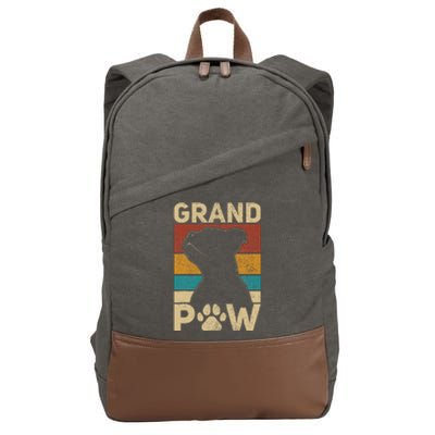 Grandpaw Dog Grandpa Funny Dog Lover Grandfather Men Pitbull Cotton Canvas Backpack